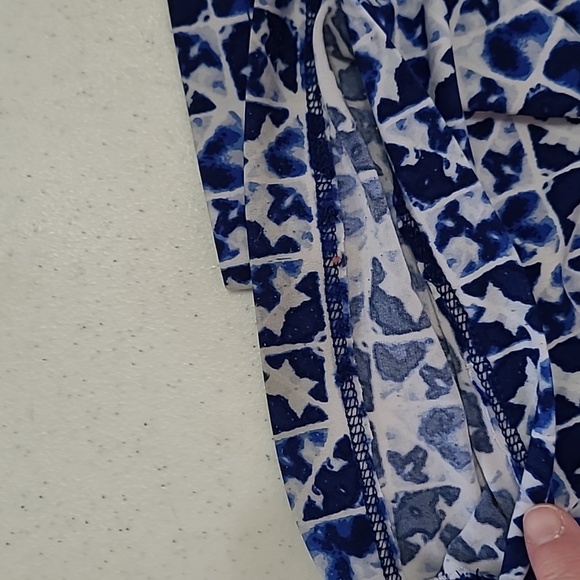 Ruby Rd Blue Geometric Sleeveless Jumpsuit size Large - Picture 12 of 12